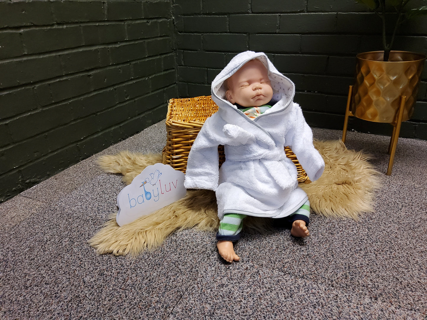 Clair de lune towelling bath robe