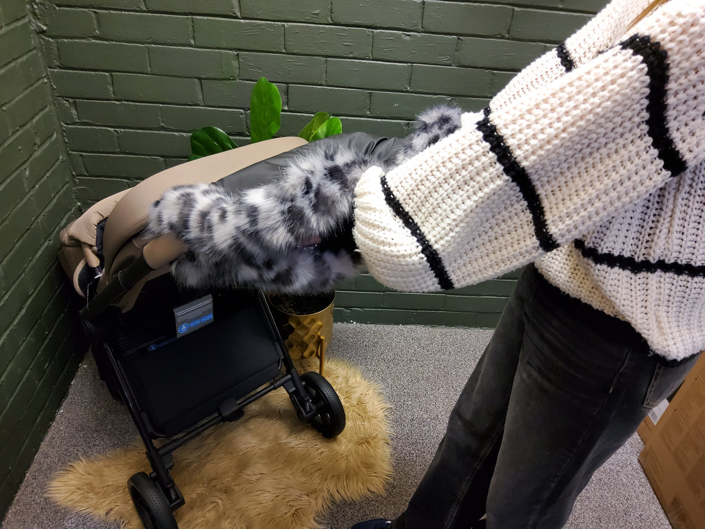 Clair de lune double pram hand muff