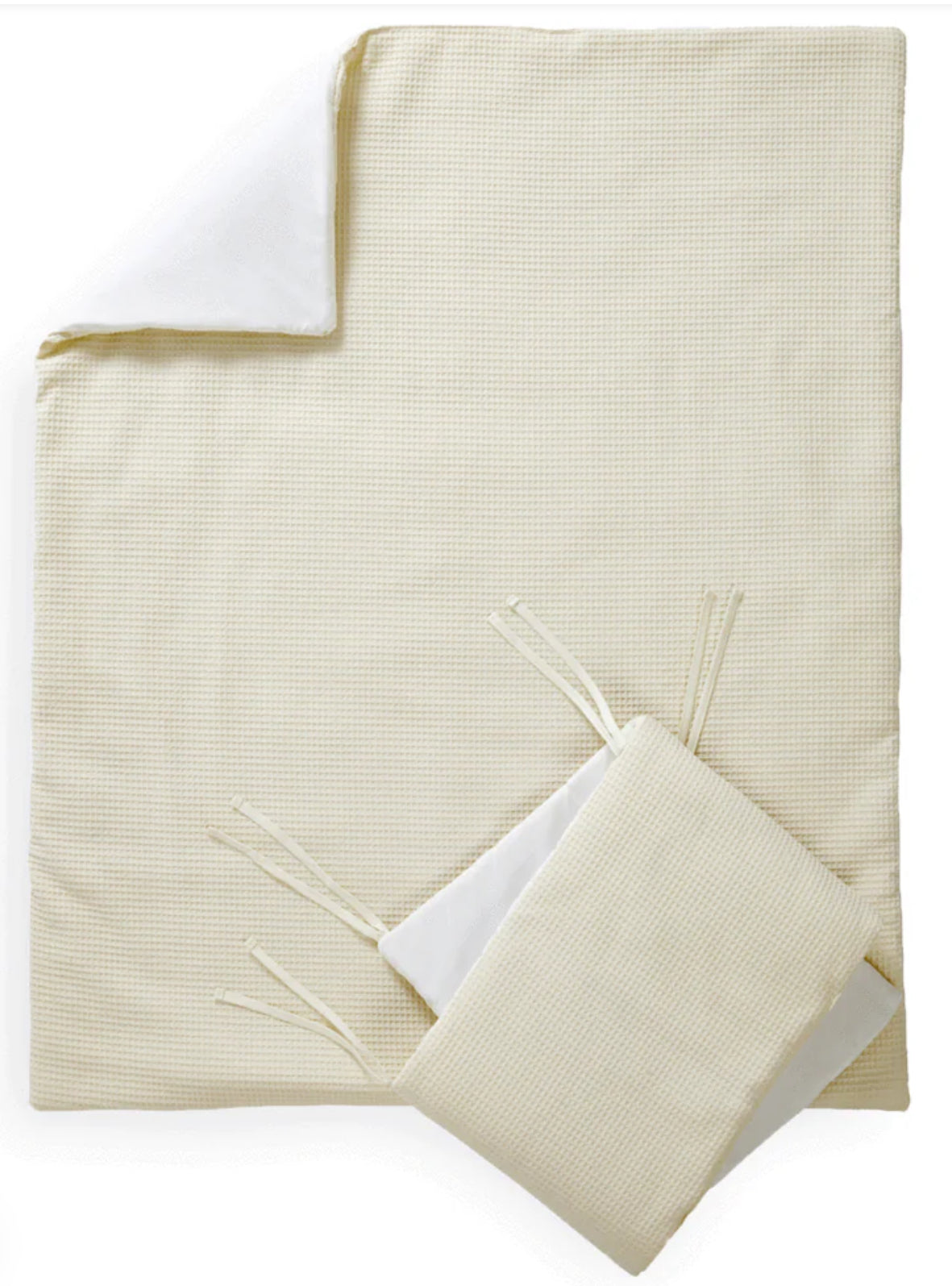 Clair De Lune Waffle Cot Bedding 2pc  Set Lemon