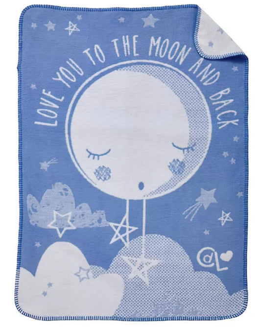 Clair De Lune Over the Moon Fleece Blanket