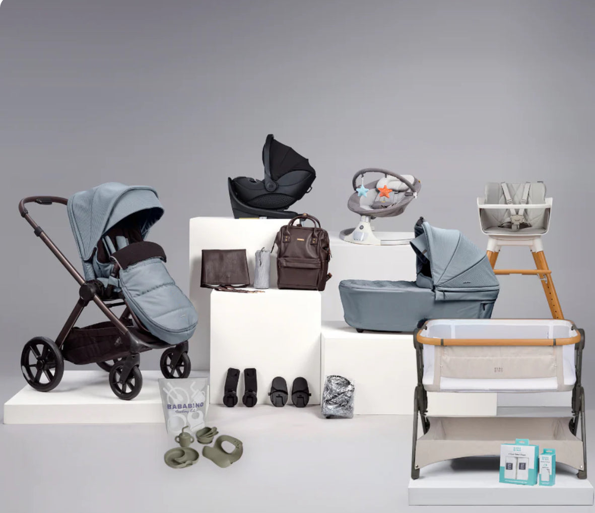 Bababing 18pc Raffi MK11 Travel, Home & Feeding Bundle with Hera Verto Spin Car Seat+Base