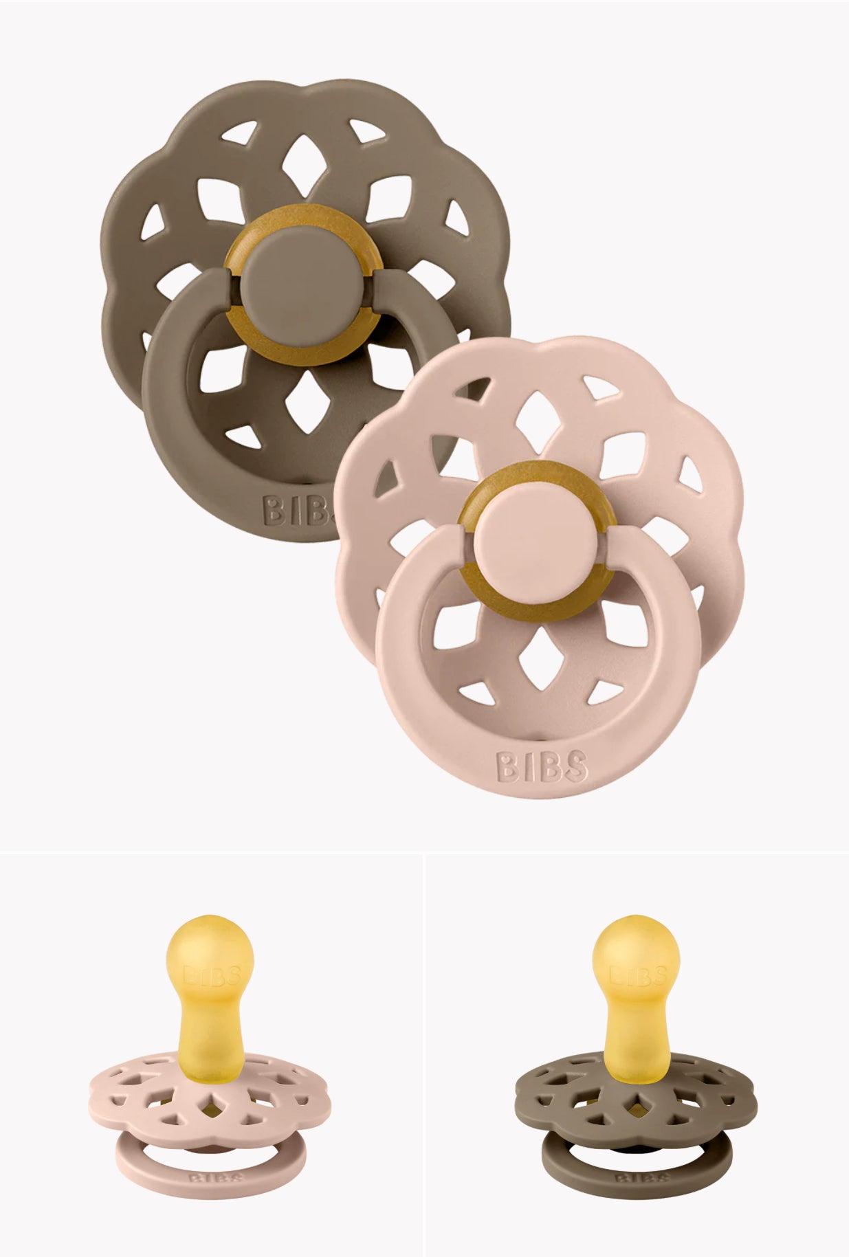 BIBS Boheme Dummies 2 Pack - Dark Oak/Blush