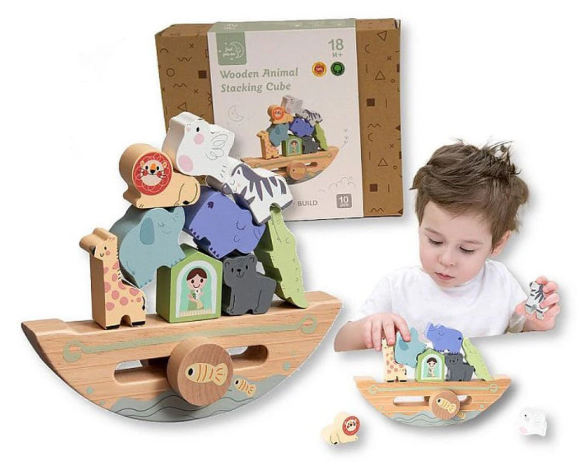Wooden Animal Stacking Cube