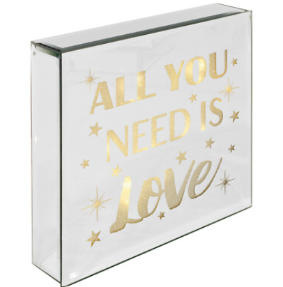 All you need is love Mirrored Light up Box