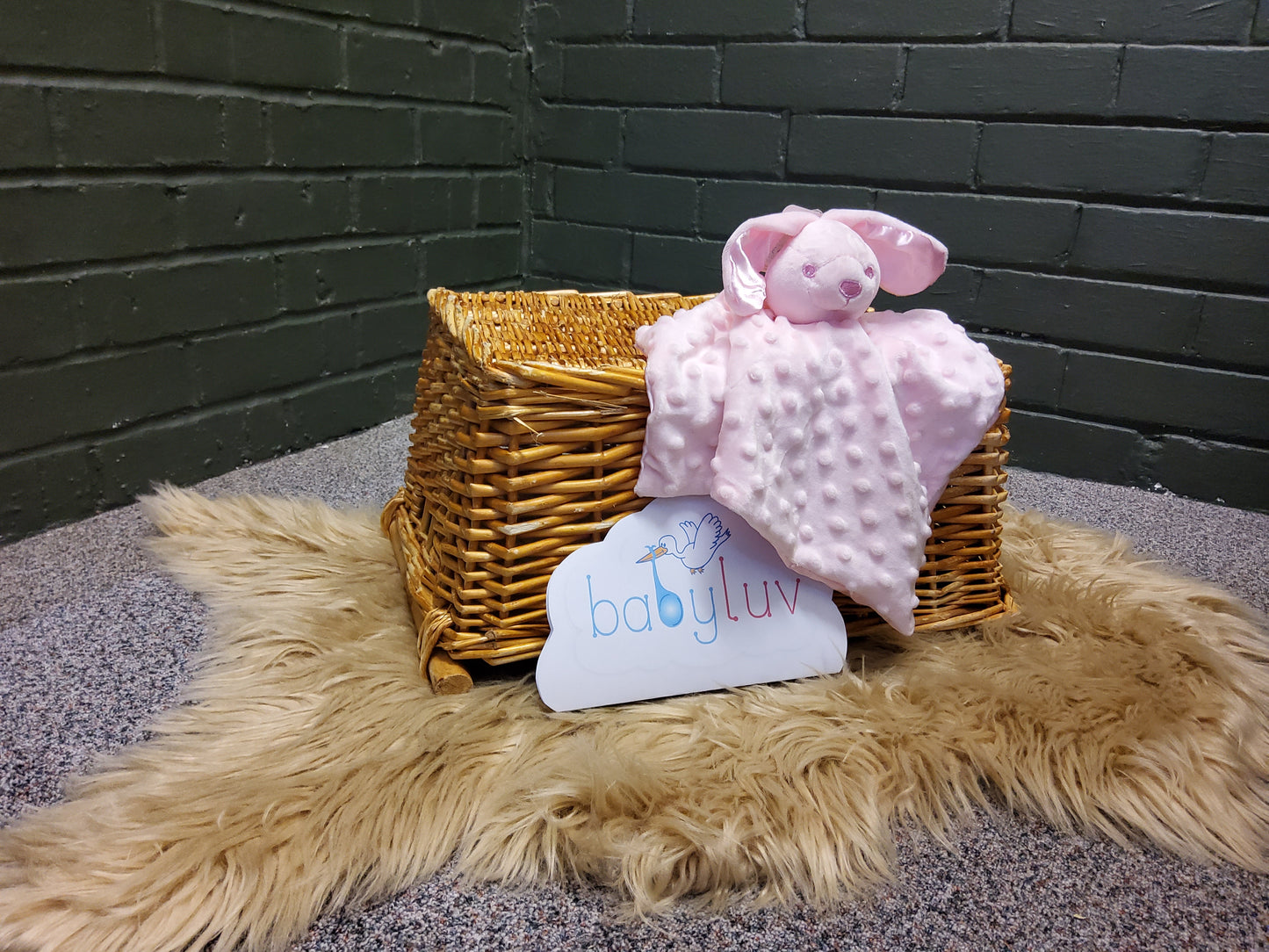 Soft touch baby comforter pink bunny